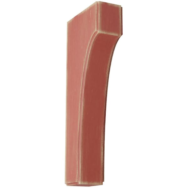 Ekena Millwork 1 3/4"W x 4"D x 10"H Clarksville Wood Vintage Decor Bracket, Salvage Red BKTWD02X04X10CVRD - main